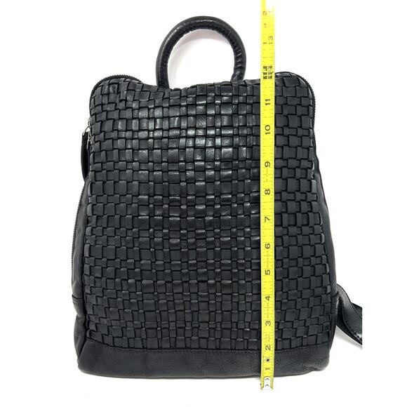 Vilenca Holland Backpack Distressed Leather Woven Braided Black NWT TK48 main image 13